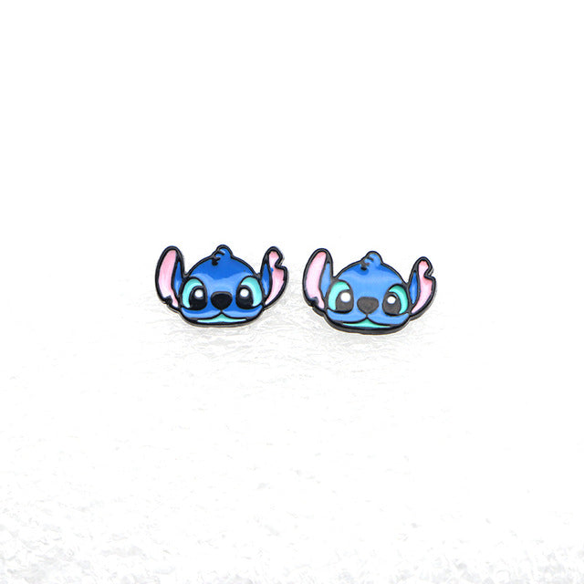 Disney Stitch & Angel Sterling Silver Stud Earrings